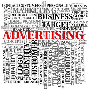 Advertising and brand related words in word tag cloud